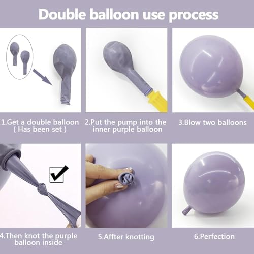 Dusty Green Purple Pink Balloon Arch, Double Stuffed Lavender Light Sage Green Ivory Blush Pastel Balloon Garland Kit for Baby Shower Birthday Wedding Bridal Wild-Flower Tea Party Decoration - Image 5