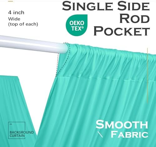 2 Panels 5ft(W) x 20ft(L) Mint Green Ceiling Drapes for Wedding Parties - Image 3