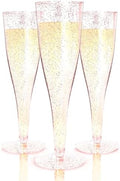Prestee Disposable Champagne Flutes, 4.5 oz Plastic Champagne Glasses by Prestee