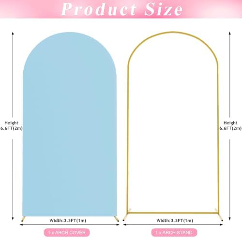 Wokceer 6.6FT Arch Backdrop Stand and Cover Set,Arch with Dusty Blue Cover - Image 2