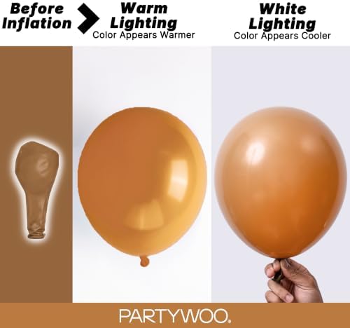 PartyWoo Boho Neutral Light Brown Balloons 140pcs Coffee Different Sizes - Image 3