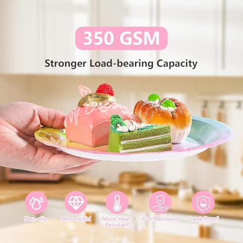170pcs Pastel Rainbow Birthday Party Decorations Glitter Unicorn Serves 24 - Image 4