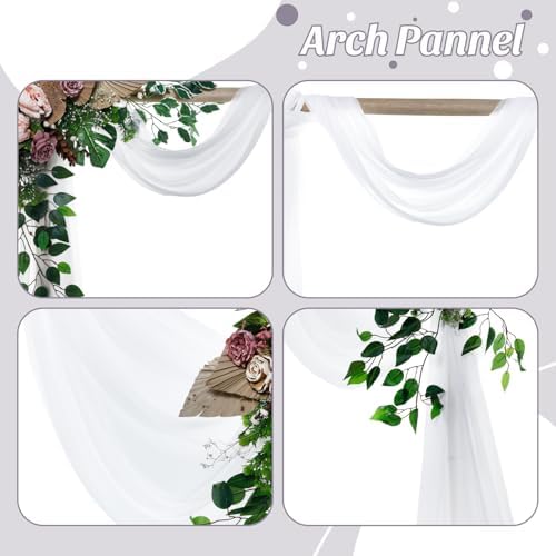 Pack of 1 Wedding Arch Drape Panel Fabric 30" x 100ft - White - Image 5