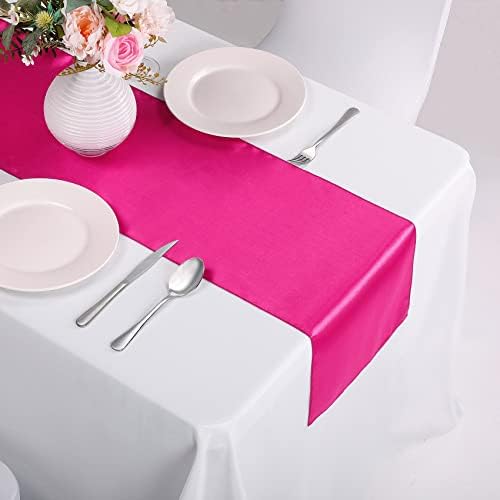 15-Pack Satin Table Runner Fuchsia 12 x 108 inches Long, Table Runners for Wedding, Birthday Parties, Banquets Decorations（15 Pack, 12x108 Inch, Fuchsia） - Image 6