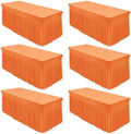 Shillance 6 Packs Orange Spandex Tableclothes for 6 Foot Rectangle Table, Spandex Table Covers 6FT Stretch Table Skirts Rectangle Wrinkle Free Fitted Tablecover for Event, Wedding, Banquet & Parties by Shillance