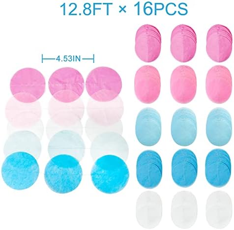 205 Ft Ombre Pink and Blue Party Decorations Big Circle Dot Backdrop Garland Tissue Paper Polka Dot Hanging Curtain Streamer for He or She Boy or Girl Party Birthday Wedding Party Supplies - Image 2