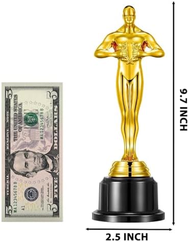 10'' Gold Award Trophy,4 Pack Gold Award Statues,Trophy for Award Ceremony,Celebration,Party Decorations,Party Props and Appreciation Gift - Image 3