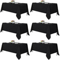 Fitable 6 Pack Black Tablecloths 70x108 Inch for 6 Foot Rectangle Tables by Fitable
