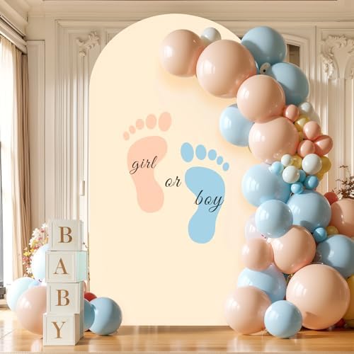 7.2 ft Arch Backdrop Cover Champagne - Double-Sided Spandex Arch Covers Stretchy Backdrop for Balloon Arches Birthday Party Baby Shower Banquet Wedding Photo Background - Image 7