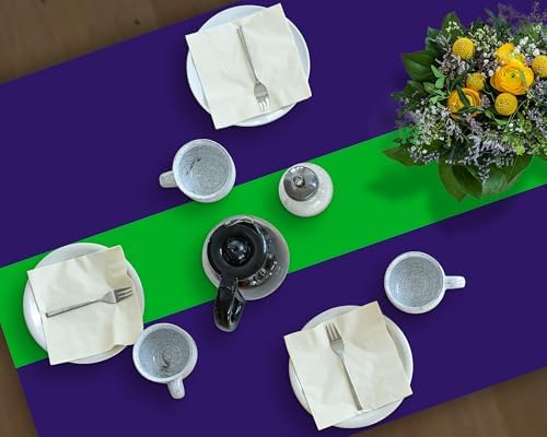 Oudain 3 Pcs Plastic Disposable Table Cloth 54" x 108", Green, Purple - Image 6