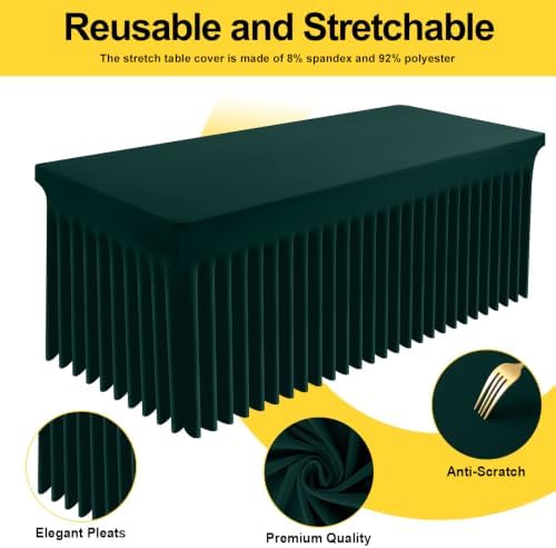 Smiry Spandex Elastic Fitted Table Cloth Skirt for 6FT Rectangle Table - Image 2