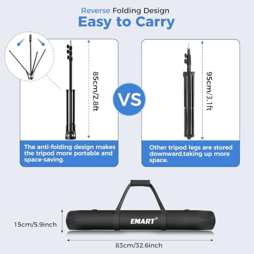 Emart 5x10ft 2in1 Black&White Photo Backdrop Stand Kit with T-Shape Stand - Image 2