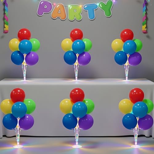 Lightsfever 6 Sets LED Light Up Balloon Stand Kits for Table Centerpieces by lightsfever