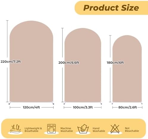 7.2 ft Arch Backdrop Cover Nude Blush - Double-Sided Spandex Arch Covers Stretchy Backdrop for Balloon Arches Birthday Party Baby Shower Banquet Wedding Photo Background - Image 2