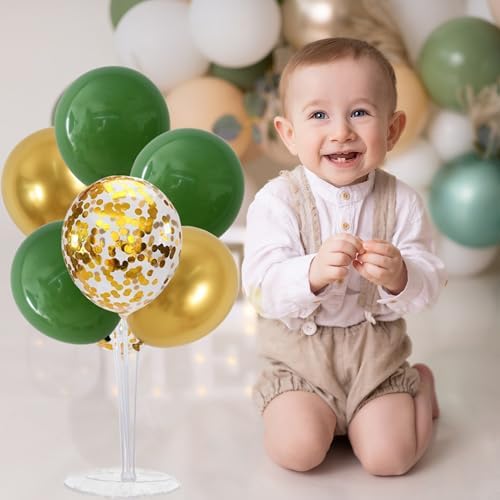 TONIFUL 4 Set Sage Green Gold Balloon Stand Balloon Centerpieces for Table - Image 5