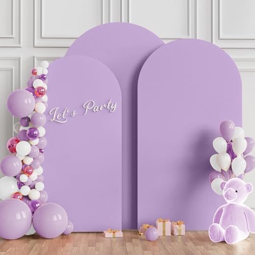 Wokceer Arch Backdrop Cover Lavender Arch Covers Stretchy 7.2FT,6.6FT,6FT - Image 3