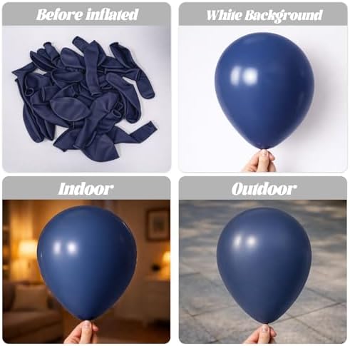 Voircoloria 90pcs Navy Blue Balloons Garland Arch Kit, 18 12 10 5 Inch - Image 3