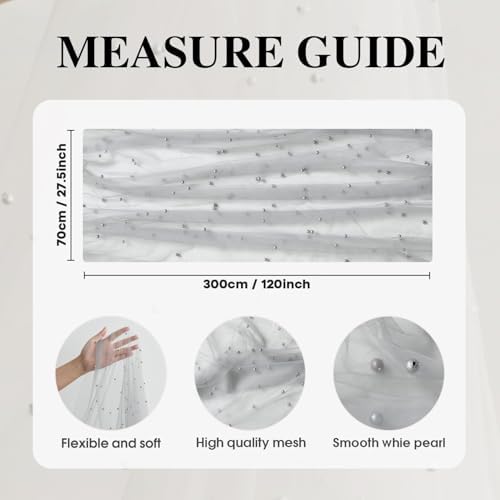 Artoid Mode Pearl Grey Gauze Table Runner 10FT Home Decor - Image 6