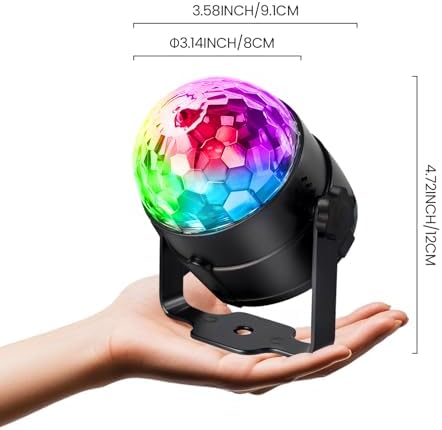 NEQUARE Disco Ball Party Lights 4-Pack, Sound Activated Strobe with Remote - Image 2