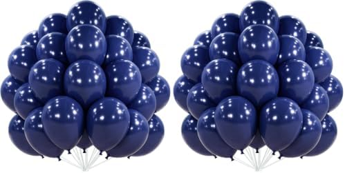 PartyWoo Navy Blue Balloons 50pcs Dark Blue Latex Helium Balloons 12 Inch (Pack of 2) by PartyWoo