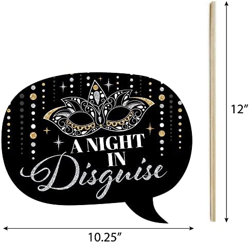Masquerade Photo Booth Prop Kit, DIY Cardstock Props - 20pc - Image 6