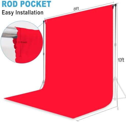 Red Photography Backdrop for Photoshoot, Fabric, 8x10 FT - Image 3