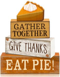 Moucuny 4 Pcs Fall Coffee Table Decor Wooden Pie Topper Thanksgiving by Moucuny