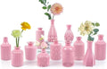UPBUD Baby Pink Glass Bud Vases Set of 12, Mini Vase for Centerpieces by UPBUD