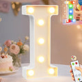 Pooqla LED Light Up Letters, Warm White and Colorful Lighted Marquee Letters with Remote, Lighted Letter for Party Birthday Decorations, Gift for Girls Boys Night Light, Wedding Home Decor, Letter I by Pooqla