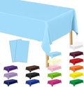 QZYL 2 Pack Picnic Table Cover, 108 x 54 Inches Sky Blue Plastic Tablecloth, Tear Resistant Rectangle Disposable Tablecloth Party Tablecover, Waterproof Rectangle Table Decorations Party Supplies by QZYL