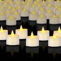 White Flameless Tea Lights - 50 Pack Commercial Grade LED Tea Lights for Large Weddings, Events & Modern Home Decor (White Base, 50 Pack) by Unknown