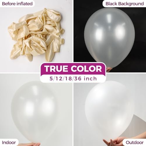 Bezente Pearl White Balloons Latex Party Balloons 100 Pack 12 inch - Image 2