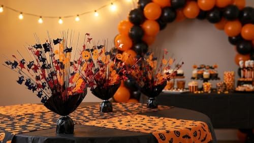 4 Pack Black Orange Halloween Star Spray Centerpiece Table Decor - Image 6