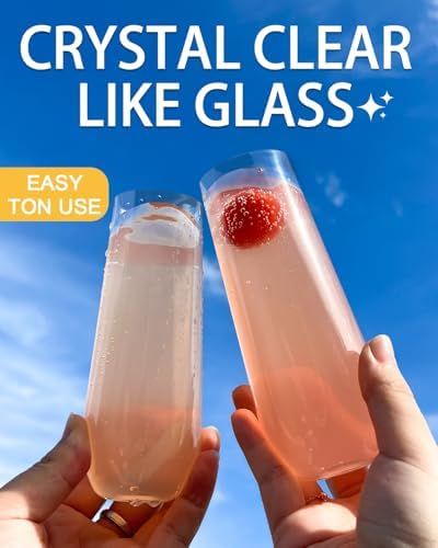 24 Pack Plastic Champagne Flutes, 9 Oz Disposable Wine Mimosa Glasses - Image 6