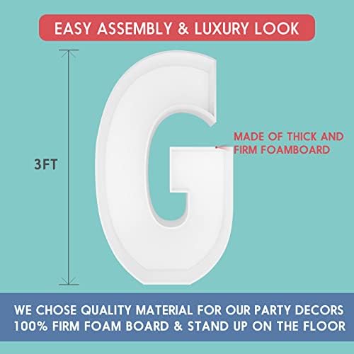 3FT DIY Mosaic Balloon Letter G Frame, Fillable Party Backdrop Decor - Image 2