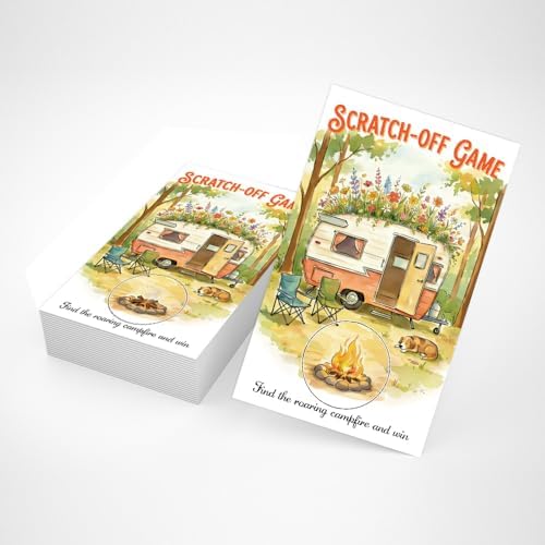 50 Psc Camping Theme Scratch off Game Cards for Camp Lovers Party by Unknown