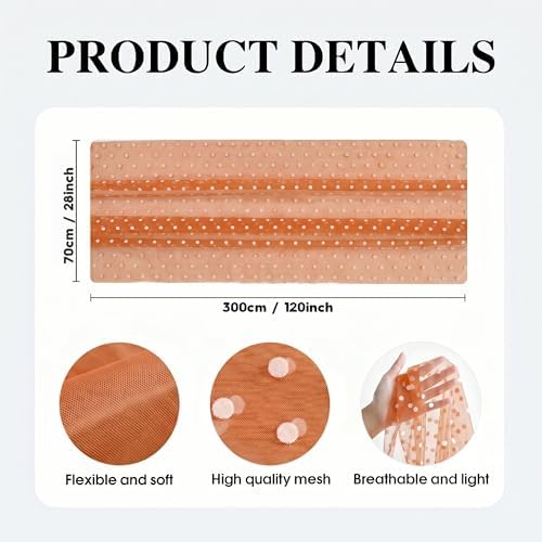 Artoid Mode Caramel Gauze Flocking Beige Dots Table Runner 10FT,Fall Sheer Dining Table Decor for Wedding Anniversary Holiday Birthday Home Party - Image 6