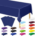 4 PCS Navy Plastic Tablecloths for Rectangle and Round Tables, 54" x 108" Stain Resistant Disposable Tablecloth for Picnic, Weddings, Baptism Decorations, Picnic Table Cover for Parties, Birthday​ by QZYL