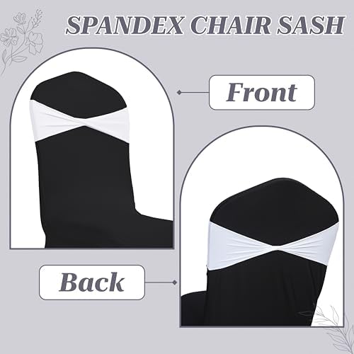 MDS Pack of 50 Spandex Chair Sashes Without Slider Buckles – White - Image 4