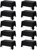 10-Pack Black Tablecloths for Rectangle Tables, 70 x 108 Inches by DailySet