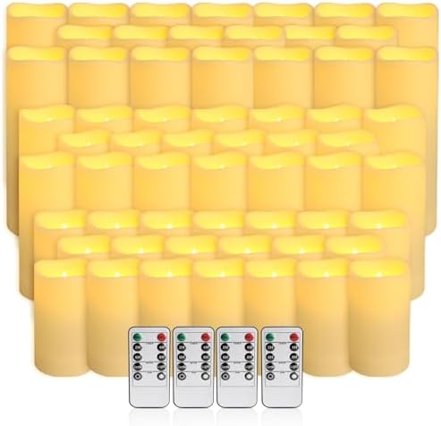 fclayvts 60-Pack LED Flameless Candles with Remote Control - Perfect for Parties, and Special Occasions (Three Sizes) - Image 2