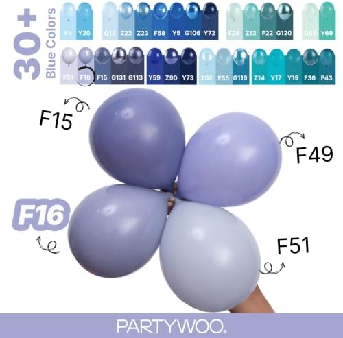 PartyWoo Dusty Blue Balloons 140pcs Boho Dusty Purple Muted Lavender Color - Image 4