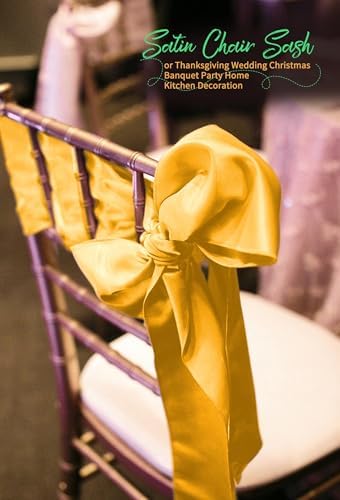 120 PCS Gold Satin Chair Sashes, 7 x 108 Inch - Image 5