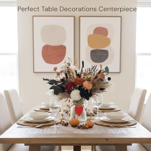 Fall Dried & Artificial Floral Centerpieces For Tables, Thanksgiving Decor - Image 3