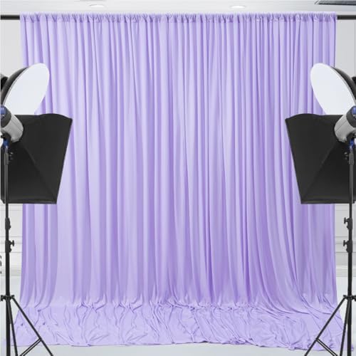 20x10ft Wrinkle Free Lavender Backdrop Curtain for Parties Soft Fabric Drapes Wedding Curtain Backdrop for Birthday Party Decorations Background for Photography 5x10ft,4 Panels - Image 2