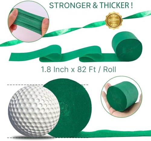 PartyWoo Dark Green Crepe Paper 4pcs 328 FT Forest Emerald Green Streamers - Image 6