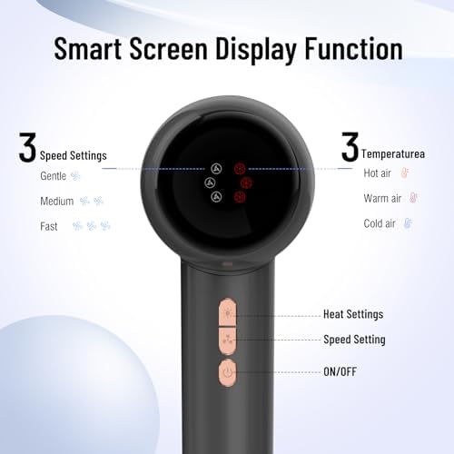 Hair Dryer - 110, 000 RPM Brushless Motor for Fast Drying, High-Speed Negative Ionic Blow Dryer with Magnetic Nozzle & LED Display & Aroma Module for Travel, Home Salon - Image 5