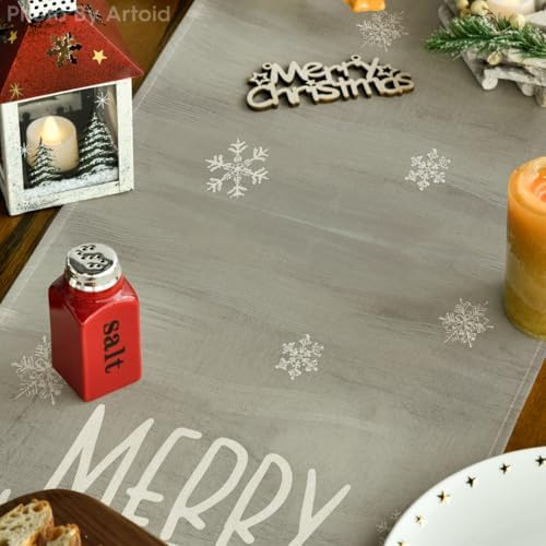 Artoid Mode Grey Xmas Trees Table Runner Home Party Decor 13x72 Inch - Image 3