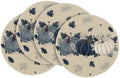 Artoid Mode Navy Blue Pumpkins Round Fall Placemats Set of 4-14 Inch by ArtoidMode