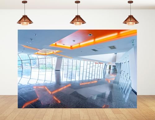 12x8ft Modern Office Lobby Backdrop Sleek Corporate Background for Business Event Corporate Photography Decorations Banner Photo Booth Props by Unknown